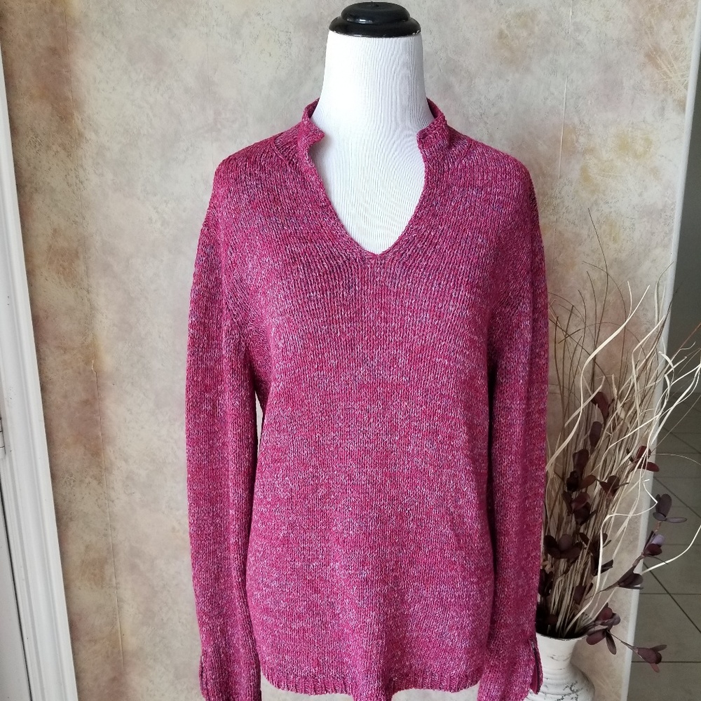3 for $15Coldwater Creek Burgundy Marbeled Sweater